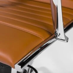 Cognac Leather & Chrome High Back Modern Office Chair -Home Decor Shop 00675COG 07
