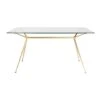 Modern 60" Executive Glass Desk With Matte Brushed Gold Frame