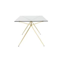 Modern 60" Executive Glass Desk With Matte Brushed Gold Frame -Home Decor Shop 02290MBG A 03