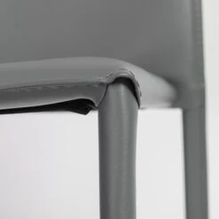 Stylish Gray Regenerated Leather Guest Or Conference Chairs (Set Of 2) -Home Decor Shop 02350GRY 05