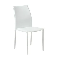 Stylish White Regenerated Leather Guest Or Conference Chairs (Set Of 2)