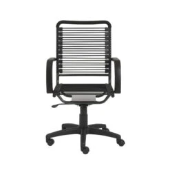 Casual Black Bungee-Back Rolling Office Chair