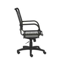 Casual Black Bungee-Back Rolling Office Chair -Home Decor Shop 02551 03