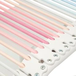 Blush/Blue Low Back Bungie Office Chair With White Frame And Base -Home Decor Shop 03008 BBOMBRE 06 CL