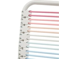 Blush/Blue Low Back Bungie Office Chair With White Frame And Base -Home Decor Shop 03008 BBOMBRE 07 CL