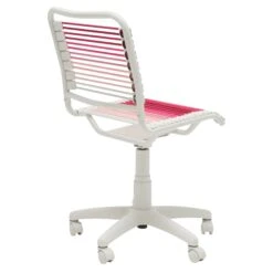 Blush Low Back Bungie Office Chair With White Frame And Base -Home Decor Shop 03008 BLSOMBRE 04
