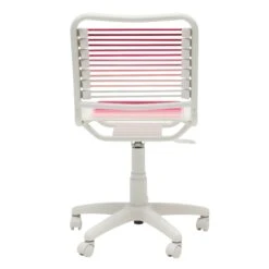 Blush Low Back Bungie Office Chair With White Frame And Base -Home Decor Shop 03008 BLSOMBRE 05