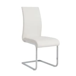 Extra Tall White Leatherette Guest Or Conference Chair (Set Of 4)