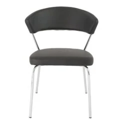 Black Leatherette Guest Or Conference Chair W/ Curved Back (Set Of 4)