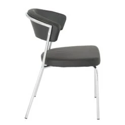 Black Leatherette Guest Or Conference Chair W/ Curved Back (Set Of 4) -Home Decor Shop 05095BLK 03