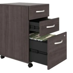 Storm Gray U-shaped Desk With Hutch & Included Lateral File, Mobile File, & Bookcase -Home Decor Shop 0697c8e1bc8788bf4bafcef4382f1dcbd0a9c34f