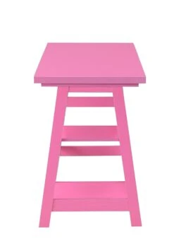47" Office Desk With Built-in Shelves In Pink Finish -Home Decor Shop 090107PK Side View