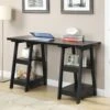 Modern 54" Black Double Trestle Office Desk