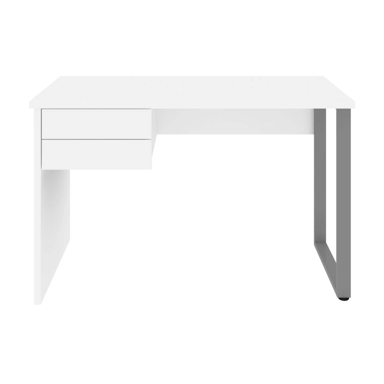 47" Refined Office Desk In White With U-Shaped Metal Leg 4 47" Refined Office Desk In White With U-Shaped Metal Leg - Image 4