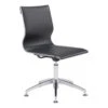 Modern Black Leather & Chrome Conference Chair