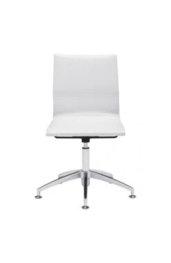 Modern White Leather & Chrome Conference Chair -Home Decor Shop 100378 3 702x1080 1