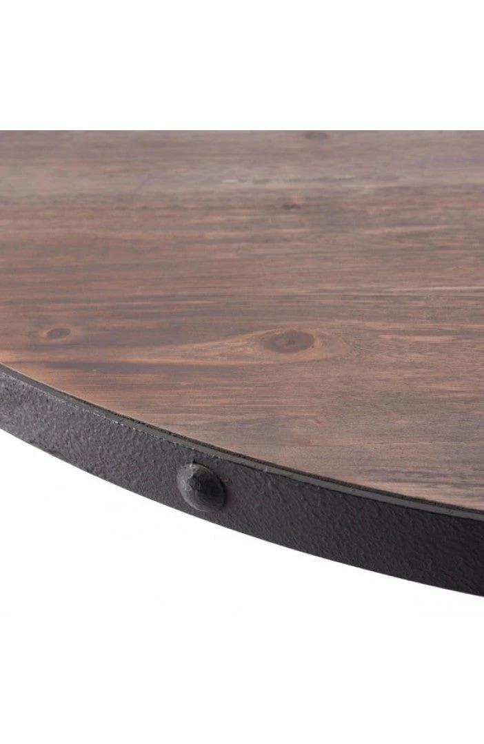 Fir Wood & Antique Black 42" Circular Meeting Table 3 Fir Wood & Antique Black 42" Circular Meeting Table - Image 3