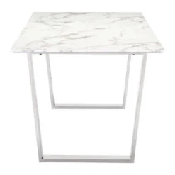 71" Faux Marble Office Desk Or Meeting Table With Brushed Stainless Steel Legs -Home Decor Shop 100707 2 800x800 1