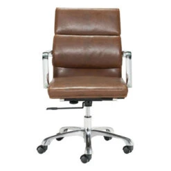 Handsome Brown Leatherette Rolling Office Chair -Home Decor Shop 100770 3 650x650 1