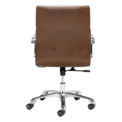 Handsome Brown Leatherette Rolling Office Chair -Home Decor Shop 100770 4 650x650 1