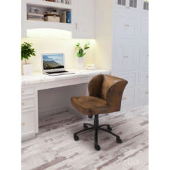 Distressed Brown Cushioned Office Chair -Home Decor Shop 100964 lifestyle 650x650 1