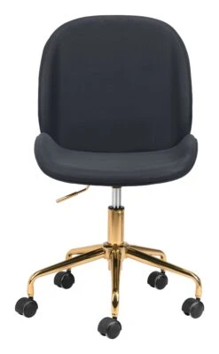 Chic Black And Gold Modern Armless Office Chair