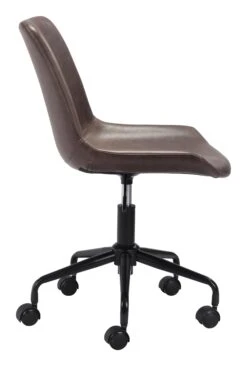 Matte Brown Mid-Century Modern Armless Office Chair -Home Decor Shop 101780 2