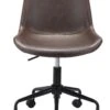 Matte Brown Mid-Century Modern Armless Office Chair