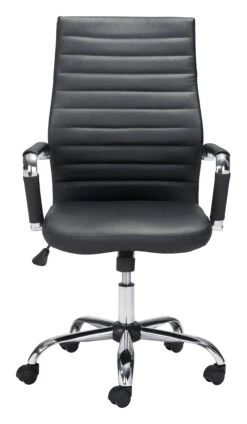 Black And Chrome Modern High-Back Office Chair