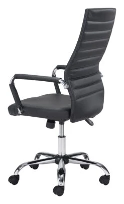 Black And Chrome Modern High-Back Office Chair -Home Decor Shop 101821 5