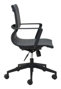 Modern Black Office Chair With Unique Ribbed Back 13 Modern Black Office Chair With Unique Ribbed Back -Home Decor Shop 102009 2