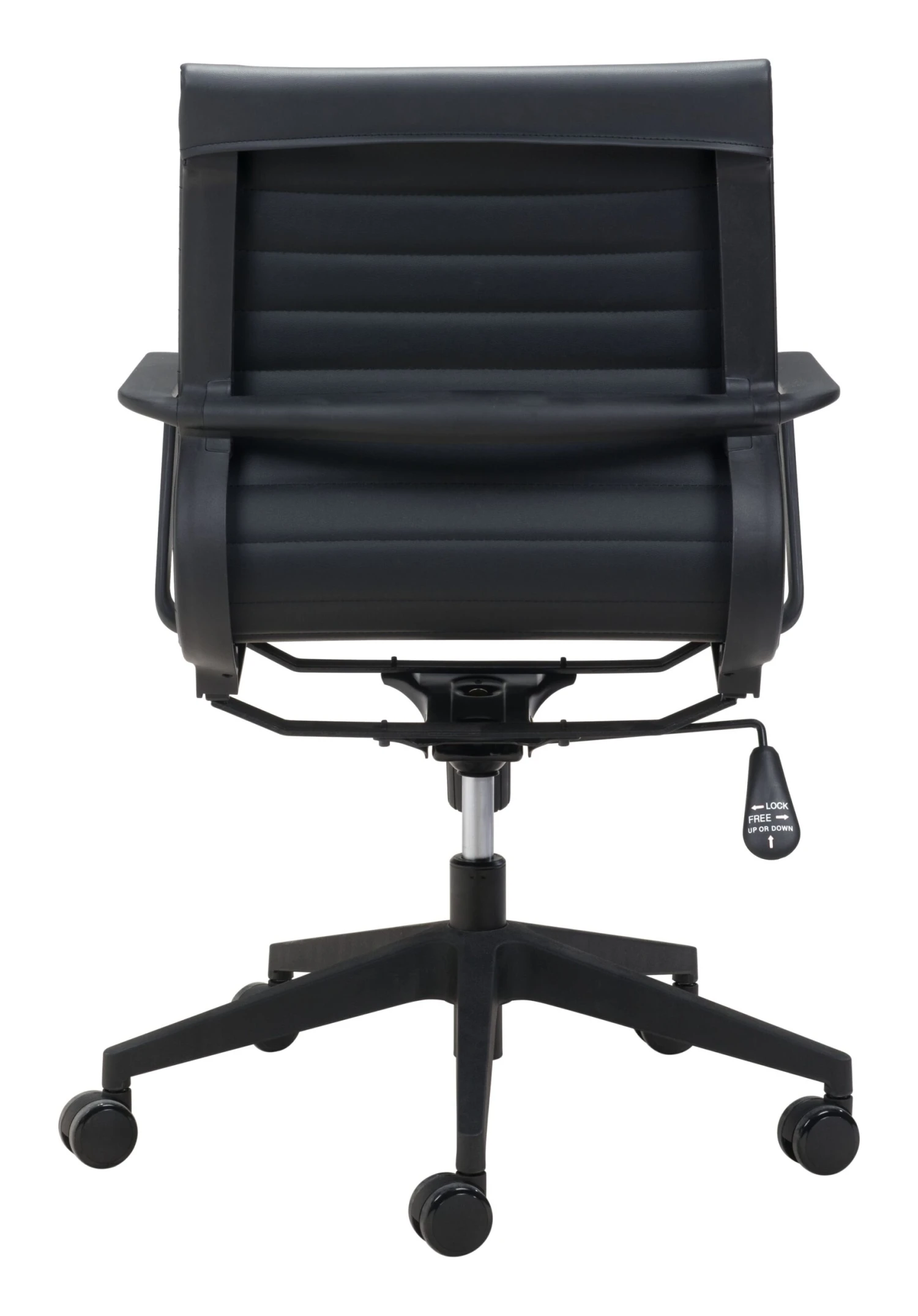 Modern Black Office Chair With Unique Ribbed Back 7 Modern Black Office Chair With Unique Ribbed Back - Image 7