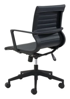 Modern Black Office Chair With Unique Ribbed Back 15 Modern Black Office Chair With Unique Ribbed Back -Home Decor Shop 102009 5