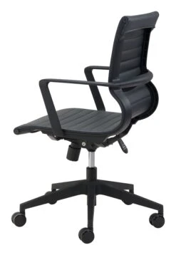 Modern Black Office Chair With Unique Ribbed Back 14 Modern Black Office Chair With Unique Ribbed Back -Home Decor Shop 102009 7