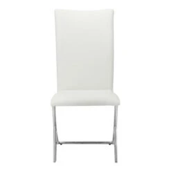 Modern White Leatherette Conference/Guest Chair With Chrome (Set Of 2) -Home Decor Shop 102102 3 650x650 1