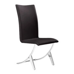 Modern Espresso Leatherette Conference/Guest Chair With Chrome (Set Of 2)