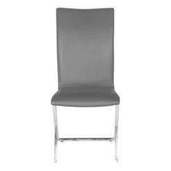 Modern Gray Leatherette Conference/Guest Chair With Chrome (Set Of 2) -Home Decor Shop 102106 3 650x650 1