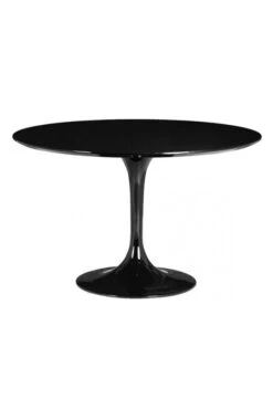 Modern Black Lacquer Circular Meeting Table