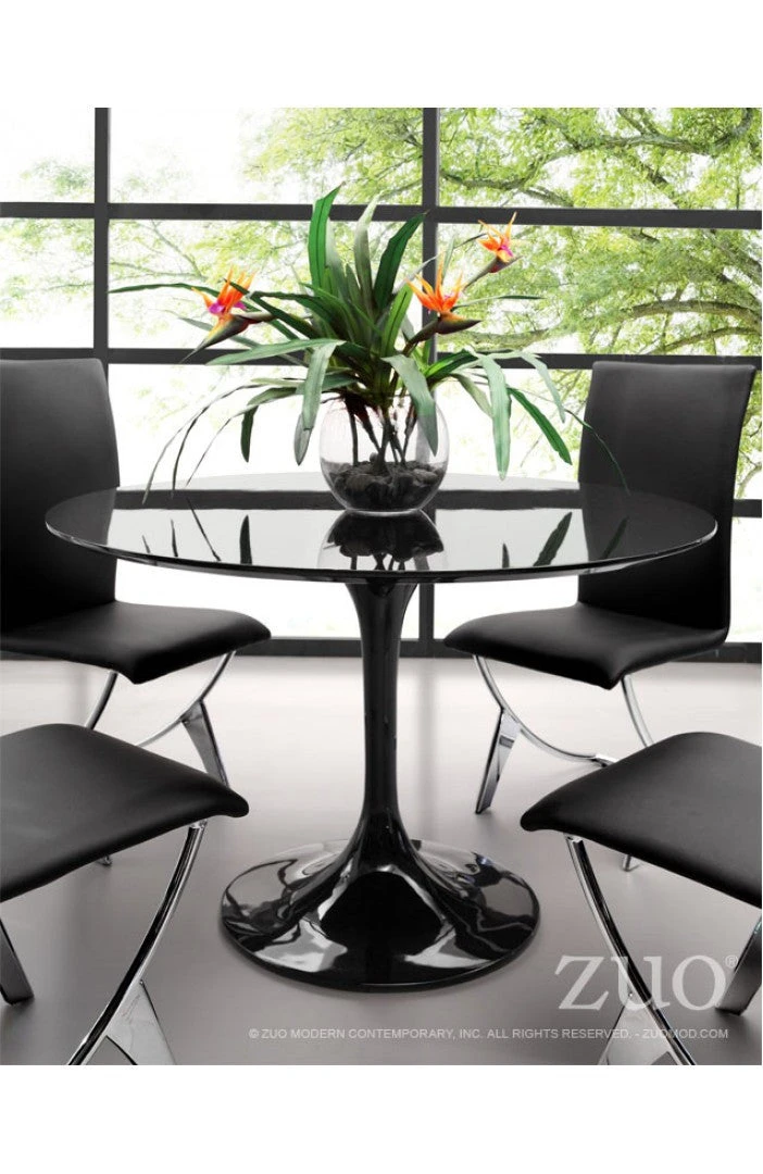 Modern Black Lacquer Circular Meeting Table 3 Modern Black Lacquer Circular Meeting Table - Image 3