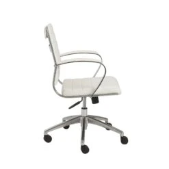 White High Back Rolling Office Chair -Home Decor Shop 10606 WHT 03