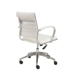 White High Back Rolling Office Chair -Home Decor Shop 10606 WHT 04