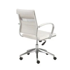 White High Back Rolling Office Chair -Home Decor Shop 10606 WHT 05