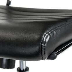 Modern Black Leather Armless Office Chair With Chrome Base -Home Decor Shop 10608 BLK 07