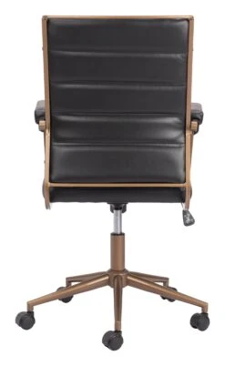 Vintage Black And Bronze Plush Office Chair -Home Decor Shop 109021 4