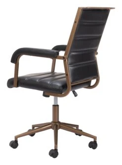 Vintage Black And Bronze Plush Office Chair -Home Decor Shop 109021 5