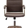 Vintage Espresso And Bronze Plush Office Chair