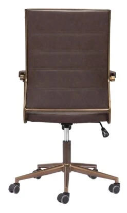 Vintage Espresso And Bronze Plush Office Chair -Home Decor Shop 109022 4