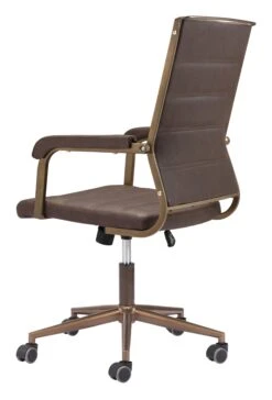 Vintage Espresso And Bronze Plush Office Chair -Home Decor Shop 109022 7
