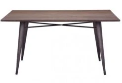 Modern 59" Executive Desk With Steel Legs & Rustic Bamboo Top