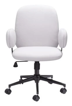 Beige Boho Office Chair With Contrasting Black Base